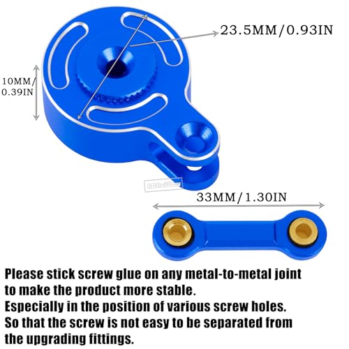 RC Servo Saver Set 25T Upgrades Part for 1/10 Big Rock 3S BLX,Granite/Senton 3S BLX & Mega550,Kraton/Outcast 4S BLX,1/8 Typhon 3S BLX& Mega550,Alloy Fixed Link Steering Servo Saver,Navy Blue - color: Navy Blue-1 Set