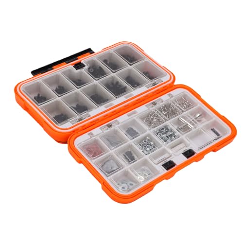 CHICIRIS RC Screw Kit, 537 Pieces Stainless Steel M3 M4 Screws Nuts Bolts Hardware Set with Double Sided Storage Box for 1/8 1/10 /12/16 Scale Remote Control Cars Trucks