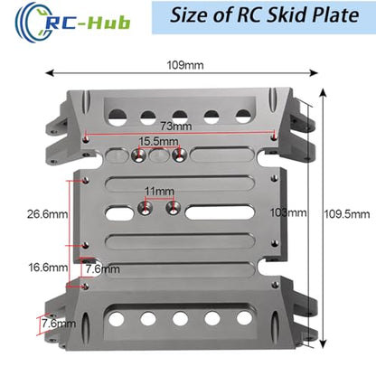 Center Gear Box Mount Aluminum Skid Plate for 1/10 Axial Wraith 90018 90048 | CNC-Machined,Aluminum Alloy,Easy to Install
