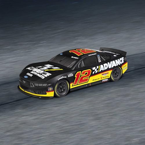 Losi 1/12 NASCAR RC Race Car Ryan Blaney No. 12 2025 Advance Auto Ford Mustang 2S AWD RTR Brushed On-Road Battery & Charger Included Black LOS1122512