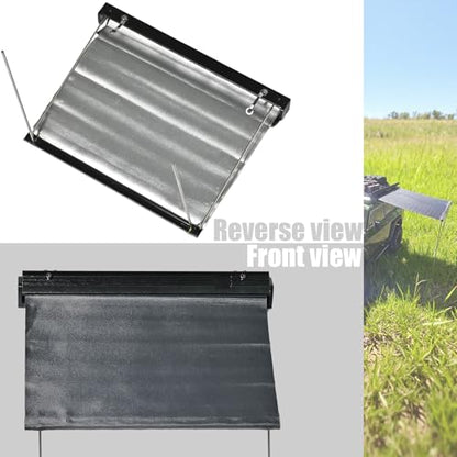 1/18 RC Car Simulated Side Tent Roof-Mounted Wear Resistant Awning Metal Practical Rain Shelter Tent Easy Installation DIY Upgrade Parts for Traxxas TRX4M RC Crawler Truck Buggy Fittings（Black） - color: Black