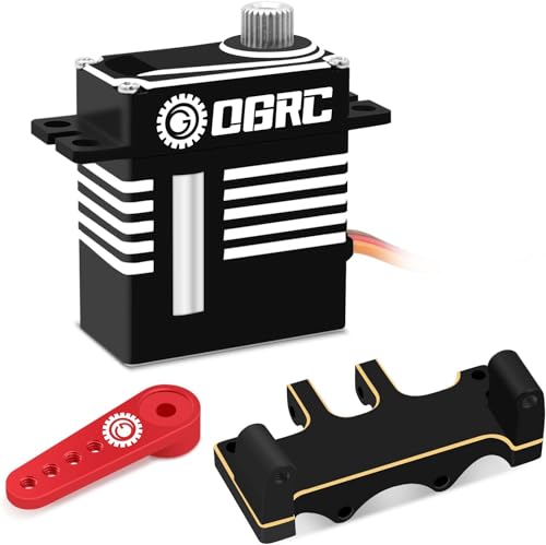 OGRC SCX24 Servo Steering Servo with Brass Servo Mount and Servo Horn | 7.5KG Coreless Digital Servo IP66 Waterproof Metal Servo 1/24 RC Crawler Upgrade Parts for Axial SCX24