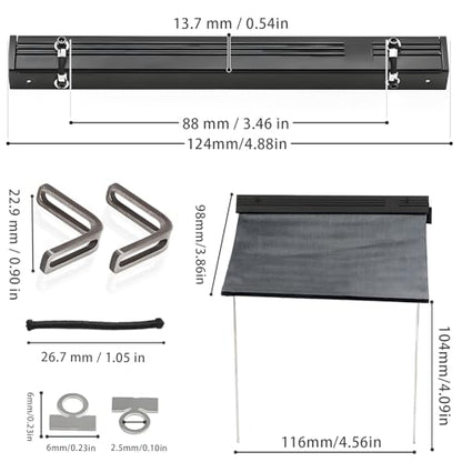 1/18 RC Car Simulated Side Tent Roof-Mounted Wear Resistant Awning Metal Practical Rain Shelter Tent Easy Installation DIY Upgrade Parts for Traxxas TRX4M RC Crawler Truck Buggy Fittings（Black） - color: Black