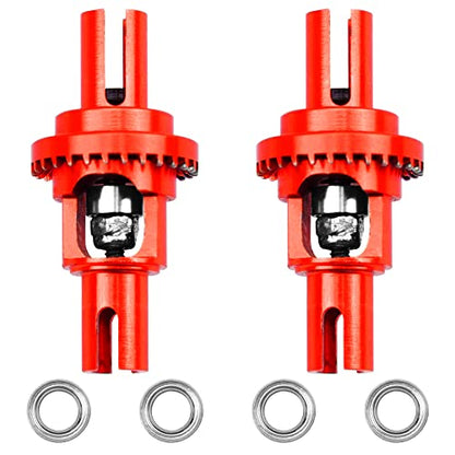 2Pcs Vgoohobby Metal Ball Differential W/Bearing Upgrade Part Compatible with WLtoys 1/28 K969 K979 K989 K999 P929 P939 MINI-Q MINI-Z AWD IW04 RC Car (Red) - color: Red