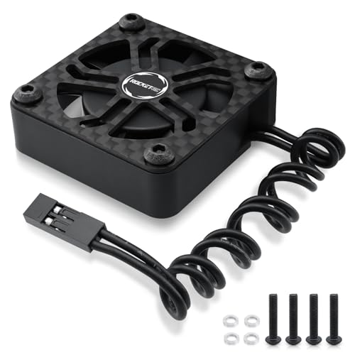 Surpass Hobby 40mm RC Cooling Fans 16000 High RPM RC Car Motor Fan for 1/8 1/10 RC Car Truck Truggy (Without Motor Heatsink) - style: 1Pack 40mm fan-black