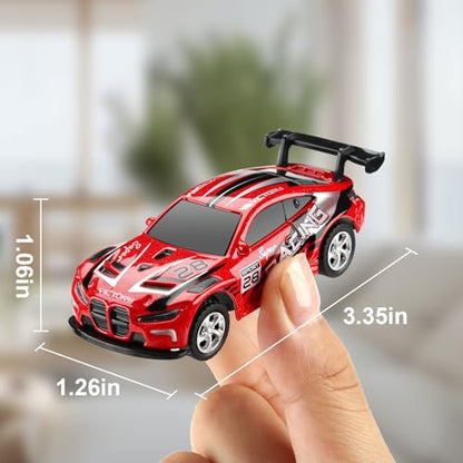 SASBSC Mini RC Toy Cars for Boys Kids Adults, 2.4GHz APP Remote Control Car with Lights and 3 Speed Modes, 1/64 Race Toy Car Rechargeable for Boys Ages 5-7 8-12,Birthday Gifts for Kids - color: Red