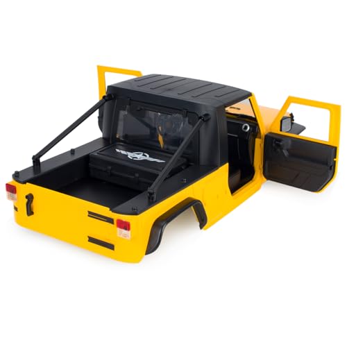 313mm Wheelbase Hard Plastic Pickup Body Shell Unassembled Kit for 1/10 RC Crawler Car Axial SCX10 90046 Jeep Wrangler (Yellow) - color: Yellow