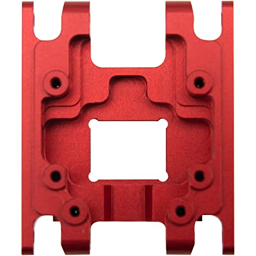 ShareGoo Aluminum Skid Plate Skidplate Transmission Gearbox Mount Compatible with Traxxas TRX4M 1/18 RC Crawler Car Upgrades Parts (Red) - color: Red