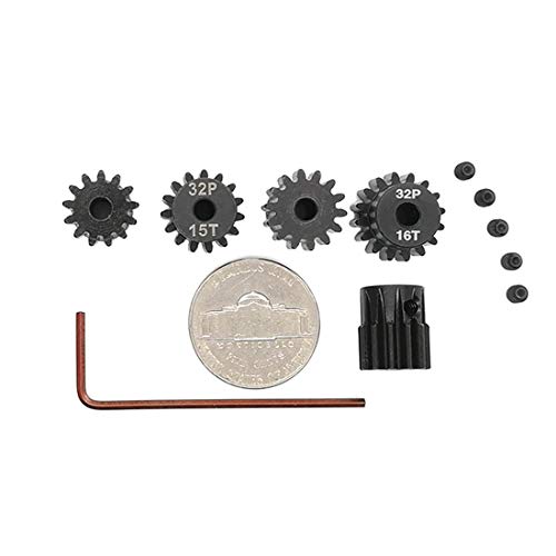 32P Hardened Pinion Gear Set 1/8 inch Hole 12T 13T 14T 15T 16T with Hex Key (Compatible with 0.8 Metric Pitch) - style: 12T 13T 14T 15T 16T