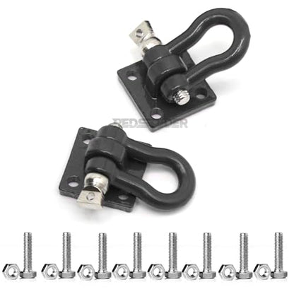 1/10 RC Car Accessories Mini Metal Trailer Chain and Tow Hooks Towing Hook & for 1:10 Rock Crawler Truck Car Traxxas TRX4 SCX10 Axial RC4WD Tamiya D90 (Black) - color: Black