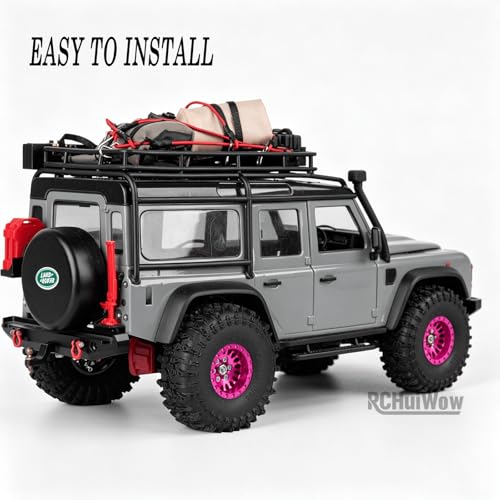 1.0" Metal Beadlock Wheel Rims Rubber Crawler Tires, Alloy Wheel Hub Off Road Rubber Soft Tire Replacement Accessories for 1/18 TRX4M 1/24 SCX24 FCX24 Mini RC Crawler Car Hop Up Parts,Style 1 - style: style1(4pcs)