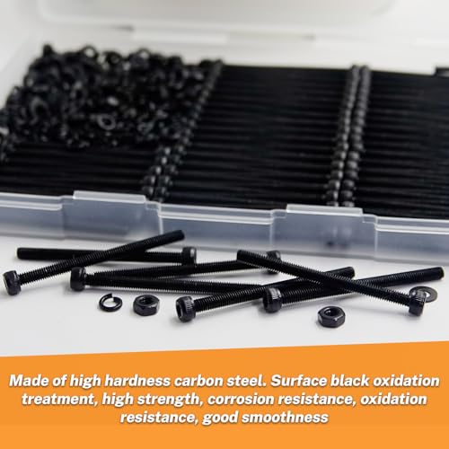 100 Pcs M3 x 40mm Socket Head Screws, Grade 12.9 Alloy Steel Fully Threaded Machine Screws, Metric Bolts Assortment Kit for Furniture Assembly - size: M3x40mm-100pcs