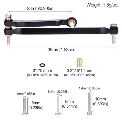 Aluminum Steering Links for 1/30 Axial SCX30 RC Crawler Car Upgrade Parts (Red Steering Link) - color: Red Steering Link