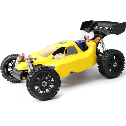 Pre-Glued 1/8 Scale RC Off Road Buggy Tires & 17mm Hex Wheels All-Terrain, Fits 1/8 Arrma Typhon 3S Losi TLR 8Ight X/E 2.0 XT/XTE Team Associated Traxxas Redcat HPI 1/8 RC Truggy Wheels Tyres - color: black 8-spoke