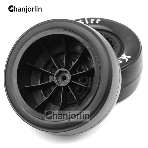 1/10 RC Short Course Racing Truck Tires and Plastic Wheels 12mm Hex Off Road Drag Smooth Tyres OD 105mm for 1:10 Truck Car TRAXXAS Slash 4X4 2WD Redcat Rc4wd Axia ARRMA SENTON 3S Losi 4PCS