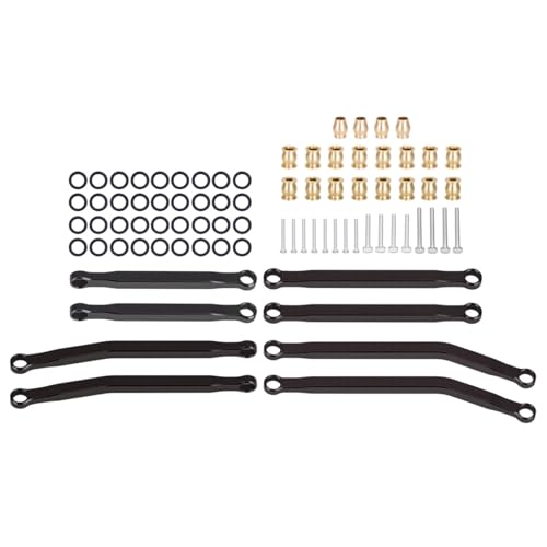 Aluminum High Clearance Chassis Links Suspension Steering Links Set for 1/30 Axial SCX30 RC Crawler Car Upgrade Parts (Black kit) - color: Black Kit