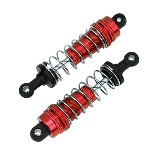 2Pcs Vgoohobby Aluminum Alloy Shock Absorber Damper Suspension Upgrade Parts Compatible with WLtoys 144001 1/14 RC Car Buggy (Red) - color: Red