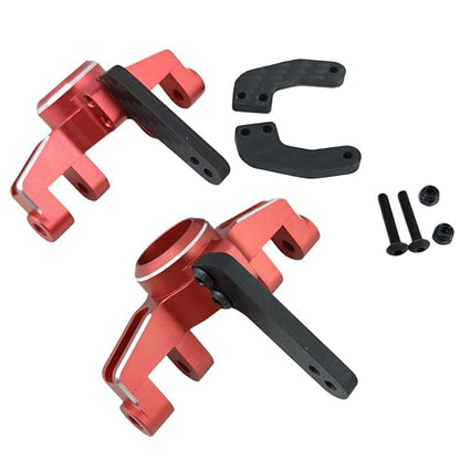 Front Steering Knuckles Caster Blocks for ARRMA Mojave Kraton 4S (Red) | Aluminum,1/8,1/10,Outcast,BLX,ARA330792,Front Hubs,CNC Machined,High Strength,Precision Fit,Wear Resistant,RC Upgrade - color: Red