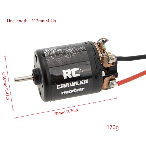 MEUS Racing 540 Brushed Motor 13T Motor for 1/10 Axial SCX10 SCX10 Pro Capra 1.9 UTB Traxxas TRX4 RC Cralwer Car (13T)