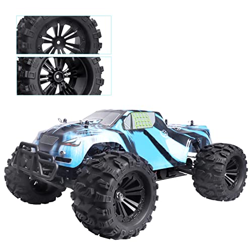 HobbyPark Pre-Glued 2.8" 12mm Hex 1/10 Scale RC Truck Tires and Wheels for Brushless Traxxas Rustler 4x4 VXL Stampede 4x4 2WD Redcat Volcano EPX Pro S30 Blackout XTE Pro(4-Pack)