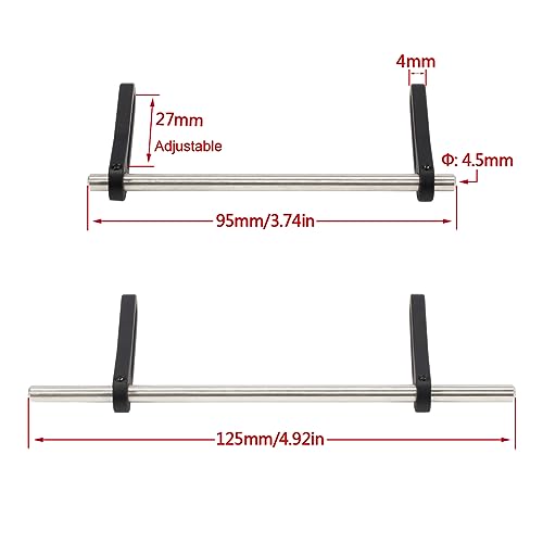 AMK RC Bumper Aluminum Alloy Modular 1/10 RC Crawler Bumper Front Rear Bull Bars for 1/10 RC Crawler LCG Rigs Builds TRX4 SCX10 Gspeed Power Wagon Body DIY (1/10 RC Crawler Bumper Black)