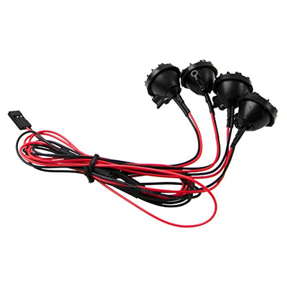 RC Car 4 LED Headlights with Light Cover Lampshade Compatible with Traxxas TRX-4 Axial SCX10 D90 CC01 HSP HPI 1/10 RC Crawler Car - size: Round Light Cover