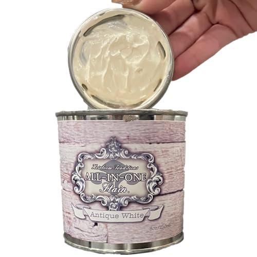 All-in-ONE Gel Stain - Antique White - 8oz - color: Antique White, size: 8 Fl Oz