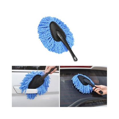 Osilly Car Dash Duster Brush, Soft Microfiber Multi-Functional No-Scratch Vehicle Dashboard Cleaning Brush with Handle, Automotive Detailing Cleaning Kit, Universal for SUV Automobile Truck (Blue) - color: Blue, size: 1 PC