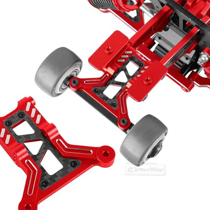 RC Upgrades Part for 1/8 Kraton/Outcast/Notorious 6S BLX,Alloy Front Rear Suspension Arms,Front Knuckles Steering Blocks &Rear Hub Stub Axle Carriers,Wing Mount &Wheelie Bar Set,Red - color: Red(1set)