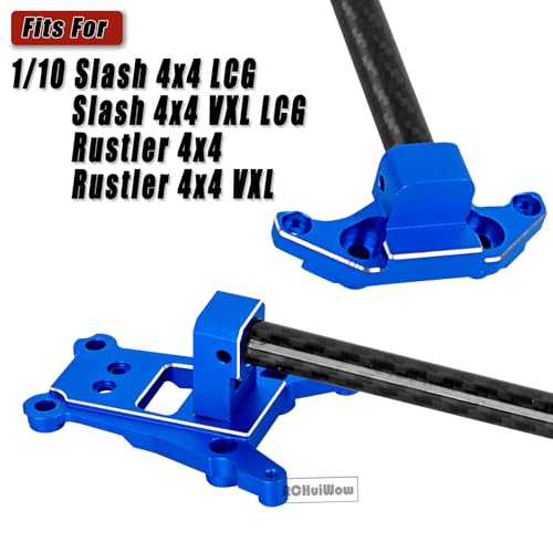 RC Chassis Brace Kit Upgrades Part for 1/10 Slash 4x4 LCG,Slash 4x4 LCG VXL,Rustler 4x4,Rustler 4x4 VXL,Alloy Aluminium w/Carbon Fibre Chassis Brace,Navy Blue - color: Navy Blue(1set)