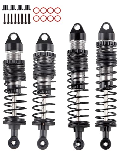 RC Big Bore Shocks Absorber Upgrades Part for 1/10 Slash Stampede Rustler Bandit VXL 4X4 2WD,Aluminum Front Rear 4PCS Shocks Hops Up,Titanium - color: Titanium(4pcs)
