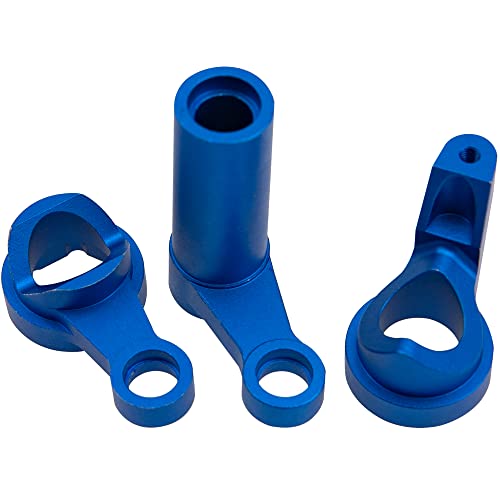Aluminum Alloy Steering Assembly Servo Saver Set # 9545 Compatible with Traxxas 1/8 Sledge 4WD 95076-4 RC Monster Truck Upgarde Parts (Blue)