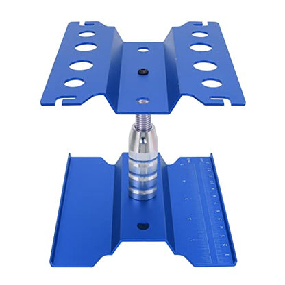 RC Car Repair Station and Screw Plate Set, Aluminum Alloy Work Stand for 1/8 1/10 1/12 1/16 Scale RC Cars, Adjustable Height with Magnetic Screw Tray and Non - Slip (Dark Blue) - color: Dark Blue