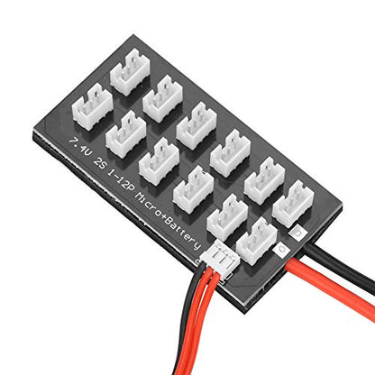 2S 7.4V LiPo Parallel Charging Board JST-PH2.0 3-Pin 4.0mm Banana Plug 2S LiPo Battery Charge Board for Balance Charger Imax B6