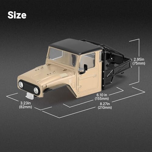 RC Spare Part Compatible with TRX4M for Defender for Bronco Hard Body Shell with Cage for 1/18 RC Crawler Car Upgrade Accessories(Brown) - size: Brown