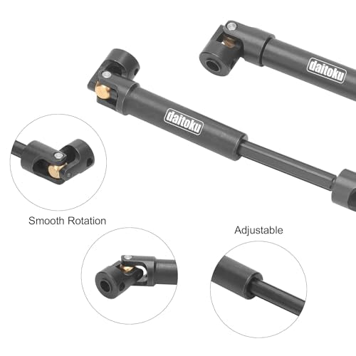 daitoku 2PCS 97-135mm Universal RC Drive Shaft for 1/10 Axial SCX10 SCX10-II Redcat D90 Gen7 /Pro RC4WD GEN8 RC Crawler - size: 97-135mm