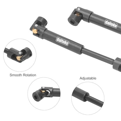 daitoku 2PCS 97-135mm Universal RC Drive Shaft for 1/10 Axial SCX10 SCX10-II Redcat D90 Gen7 /Pro RC4WD GEN8 RC Crawler - size: 97-135mm