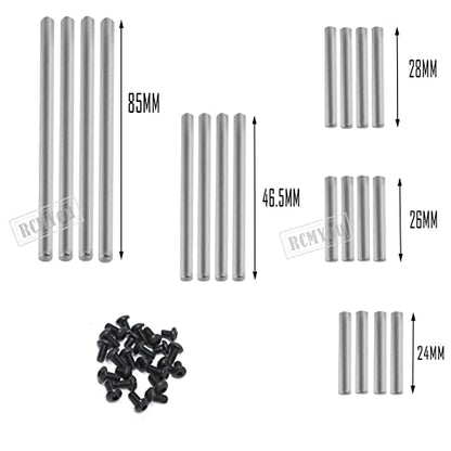 RC Upgrades Part 8940X Suspension Pin Set,Complete (Hardened Steel),Includes:(4) 4x85mm (4) 4x46.5mm (4) 4x28mm (4) 4x26mm (4) 4x24mm (14)