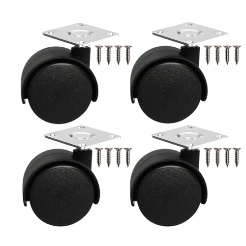 1.5 Inch Caster Wheels Replacement Universal Small Swivel Rollers for Furniture Filing Cabinet Desk Table Drawer Cart Box Shelf, 4 Pack 360 Degree Rolling Top Mounted Screw in Plate Castors - style: 1.5 Inches Plate Casters