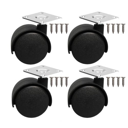 1.5 Inch Caster Wheels Replacement Universal Small Swivel Rollers for Furniture Filing Cabinet Desk Table Drawer Cart Box Shelf, 4 Pack 360 Degree Rolling Top Mounted Screw in Plate Castors - style: 1.5 Inches Plate Casters