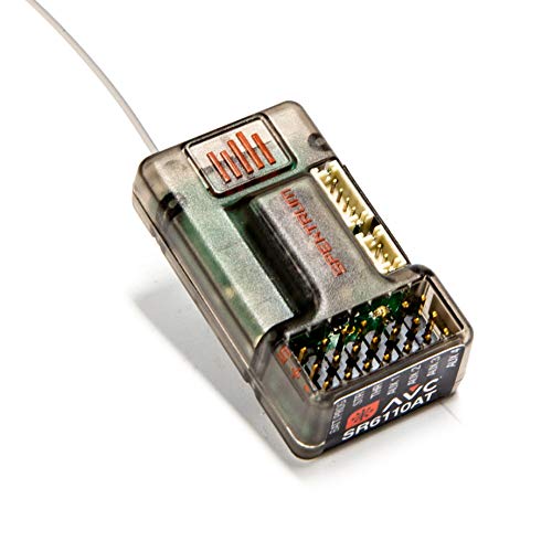 Spektrum SR6110AT 6-Channel AVC Telemetry Surface Receiver, SPMSR6110AT, Green