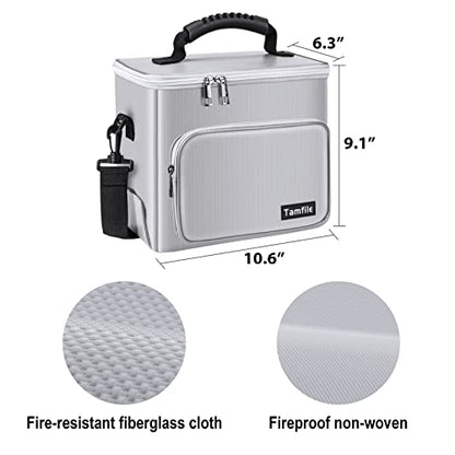 Tamfile Fireproof Lipo Battery Bag with 4200°F Heat Insulated, 2PCS | Fireproof Battery Pack with Pockets,Explosionproof Lipo Safe Bag for Storage,Transport and Charging, Black + Silver - color: Black+Silver