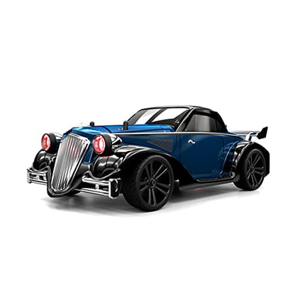 1/16 Scale 4WD Retro RC Drift Car with 35km/h Speed, 390 Motor, IPX4 Waterproof, LED Headlights, 2.4GHz Full Proportional Control Great Gift for Adults-Metal Blue - color: Metal Blue