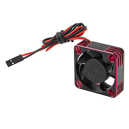 ShareGoo Alloy Brushless Motor ESC Cooling Fan Heatsink 28000RPM 30x30mm JST Plug for 1/8 1/10 1/12 RC Car 540 550 Brushless Motor,3010 (Black-Red) - color: Black-Red