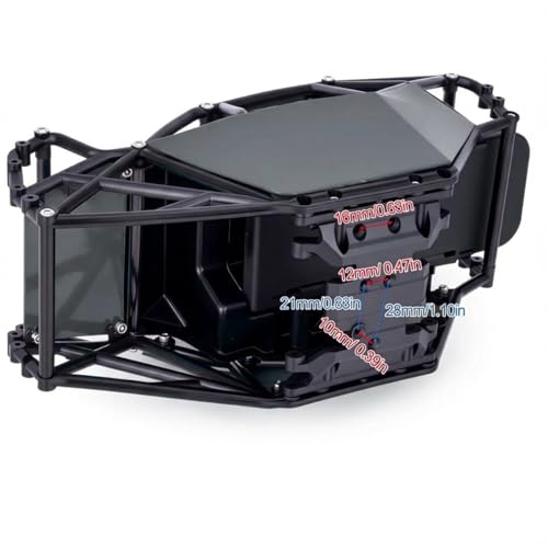 AMK RC Crawler Roll Cage, 1/10 Scale Nylon Rock Buggy Body Cage for Axial SCX10 SCX10 II, Durable RC Rock Crawler Upgrade Part (Gray) - color: Gray