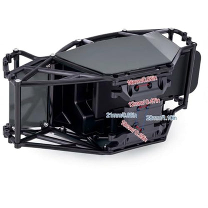 AMK RC Crawler Roll Cage, 1/10 Scale Nylon Rock Buggy Body Cage for Axial SCX10 SCX10 II, Durable RC Rock Crawler Upgrade Part (Gray) - color: Gray