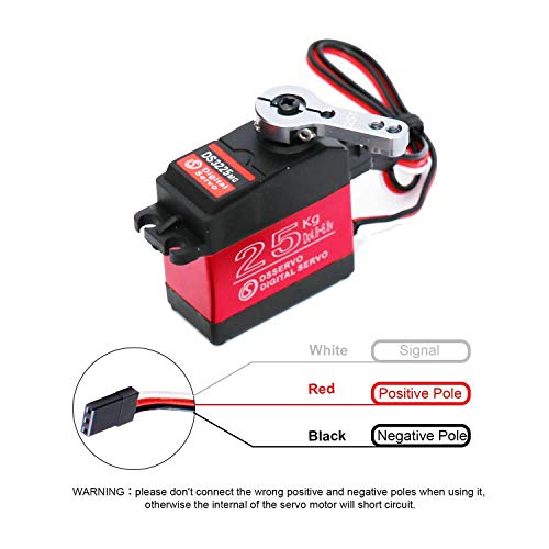 25KG Servo Motor High Torque Metal Gear for 1/6 1/8 1/10 1/12 RC Car | 2Pack, Waterpoof, 25T Servo Horn 270 Degree, Standard Size, Quiet, Great digital Servo for RC Robot Boat