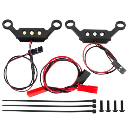 LSG RC LED Light Kit Headlight Taillight Set for Tra-xxas 1/16 Mini Maxx 2S | Front Rear Lamp RC Upgrade Parts with Zip Ties & Screws