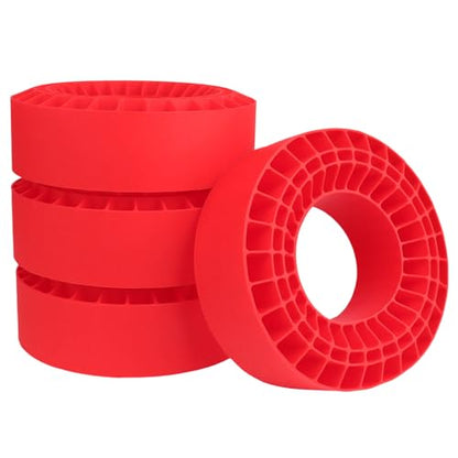 Soft 2.2" Silicone Tire Inserts, 4‑Pack, Fits 132–134mm (5.25" OD) Crawler Tires, Waterproof Foam Replacement for 1/10 RC Crawlers, 125×45mm, Enhanced Traction & Sidewall Support (Red) - color: Red