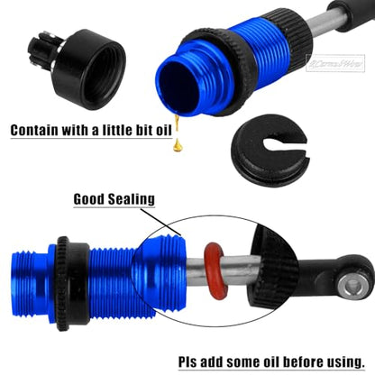 RC Upgrades Part for L0S1 1/24 Micro-B,1/28 Micro-T,Driveshafts,Shocks,Shock Towers,A Arms,Caster Blocks,Steering Block,Stub Axle Carriers,Turnbuckles,Bearing & Screw Set,Navy Blue - color: Navy Blue(1set)
